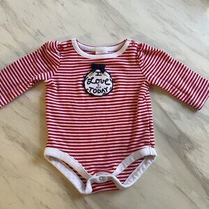 Baby Onesie Long Sleeve Shirt - Nautical Theme - Size 0 - 3 Months